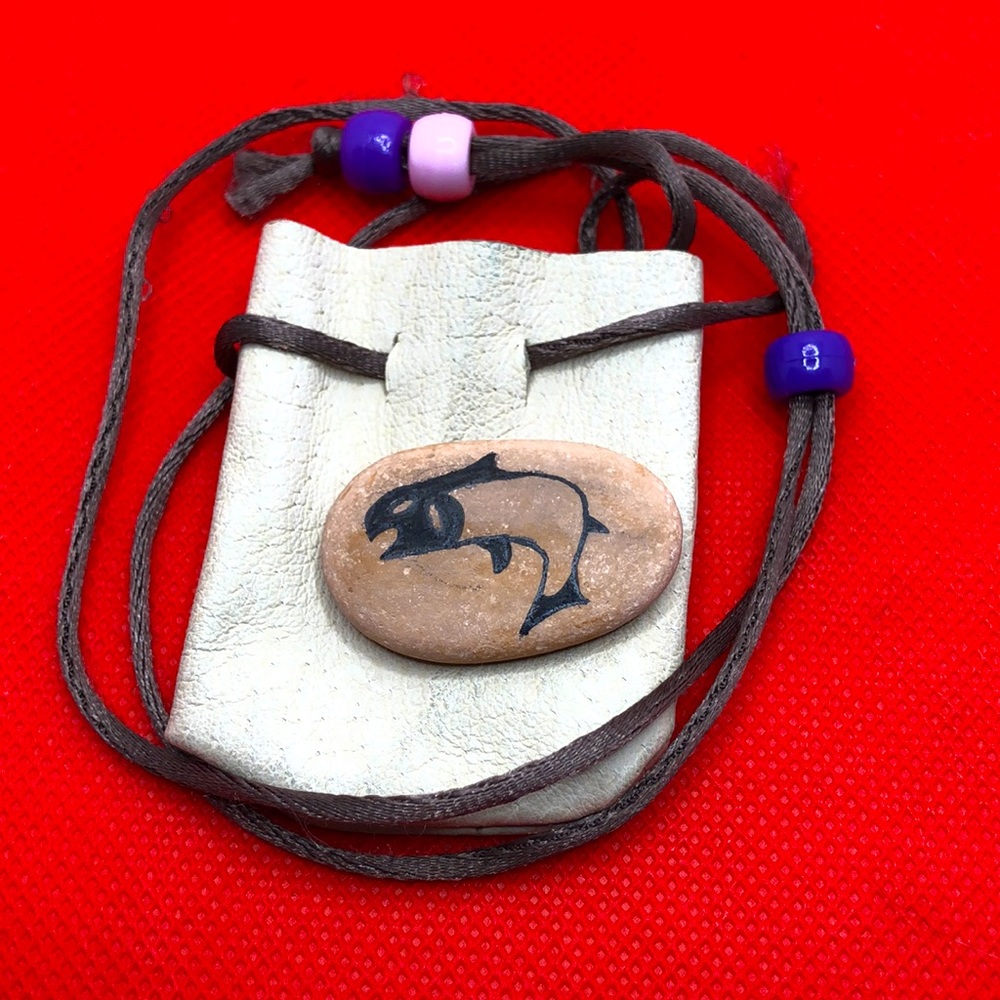 First Nations Art - Salmon on stone